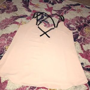 Beige Strappy Tank Top